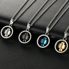 Load image into Gallery viewer, Stainless Steel Rotatable Engraved Bible Pendant Men&#39;s Necklace