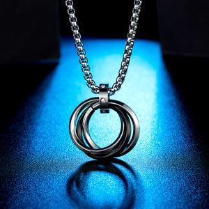 Three Circle Men's Stainless Steel Necklace