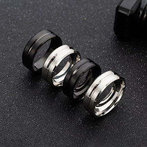 8MM Mens Stainless Steel Finger Ring