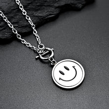 Load image into Gallery viewer, Stainless Steel Round Flip Smile Pendant