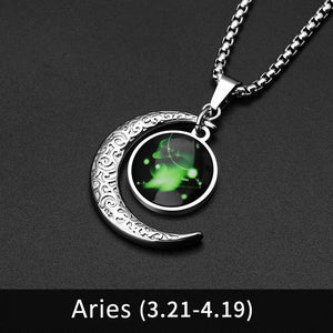 12 Constellation Moon Necklace For Men Women Boy Girl