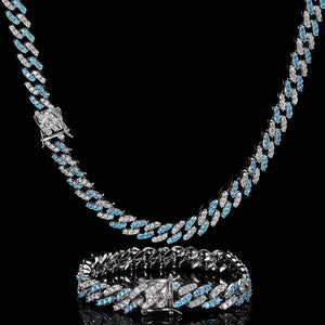 9MM Colorful Zircon Cuban Chain