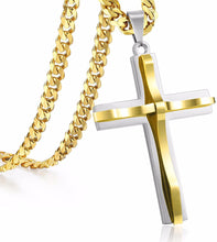 Load image into Gallery viewer, Gold Silver Plated Tarnish Resistant 3D Christian Cross