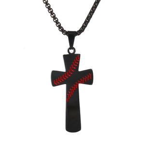 Baseball Cross Pendant Necklaces For Mens