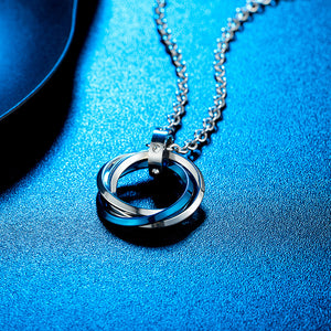 Three Circle Men's Stainless Steel Necklace