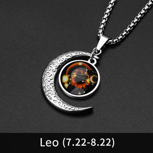 12 Constellation Moon Necklace For Men Women Boy Girl