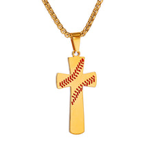 Load image into Gallery viewer, Baseball Cross Pendant Necklaces For Mens