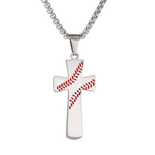 Load image into Gallery viewer, Baseball Cross Pendant Necklaces For Mens