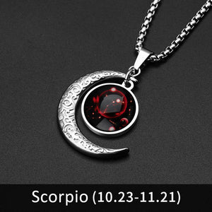 12 Constellation Moon Necklace For Men Women Boy Girl