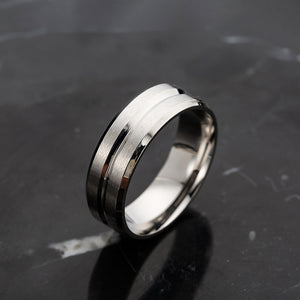 8MM Mens Stainless Steel Finger Ring