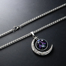 Load image into Gallery viewer, 12 Constellation Moon Necklace For Men Women Boy Girl