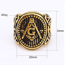 Load image into Gallery viewer, Gold Color Masonic Ring