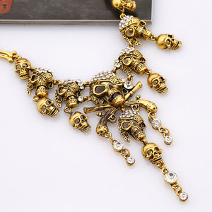 Vintage Multilayer Skull Tassel Necklace