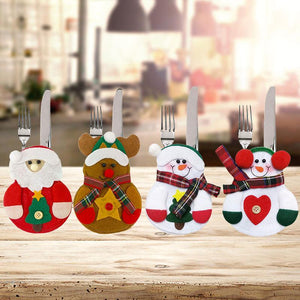 Christmas Kitchen Decorations Cutlery Bags