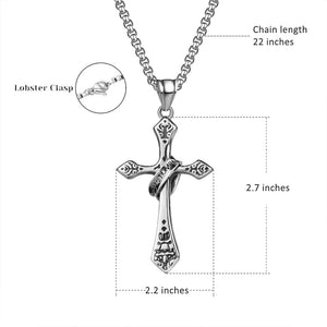 Retro Cross Pendant Necklace for Men