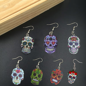 Halloween Acrylic Skull Pendant Earrings