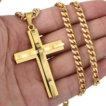 Load image into Gallery viewer, Gold Silver Plated Tarnish Resistant 3D Christian Cross