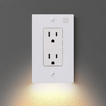 Load image into Gallery viewer, OUTLET WALL PLATE WITH LED NIGHT LIGHTS-NO BATTERIES OR WIRES [UL FCC CSA CERTIFIED] - BestBck