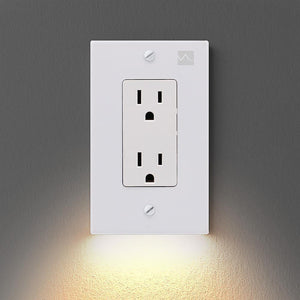 OUTLET WALL PLATE WITH LED NIGHT LIGHTS-NO BATTERIES OR WIRES [UL FCC CSA CERTIFIED] - BestBck