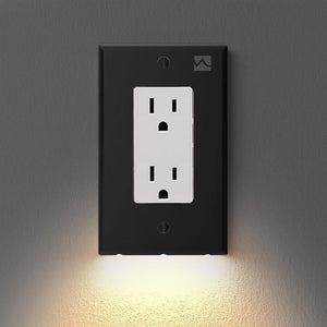 OUTLET WALL PLATE WITH LED NIGHT LIGHTS-NO BATTERIES OR WIRES [UL FCC CSA CERTIFIED] - BestBck