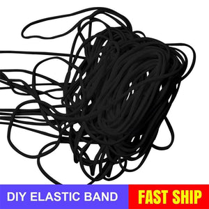 2.5mm Round Braided Elastic Cord/White Elastic Band - 50 Yard