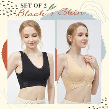 Load image into Gallery viewer, Front Cross Adjustable Side Buckle Lace Bra