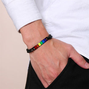 【Love is Love】Rainbow/Transgender/Bisexual-LGBT Couple Rainbow Bracelet