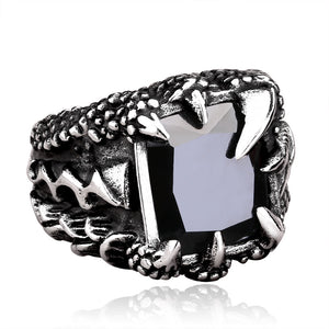 Men's Vintage Crystal Dragon Claw Ring