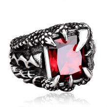 Load image into Gallery viewer, Men&#39;s Vintage Crystal Dragon Claw Ring