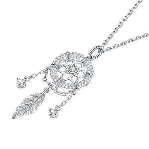 【Free Shipping】S925 Sterling Silver "Dreamcatcher" Crystal Necklace