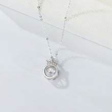 Load image into Gallery viewer, 👑 S925 Sterling Silver Beating Heart Crown Necklace