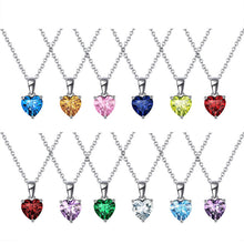 Load image into Gallery viewer, 925 Sterling Silver Birthstone Pendant Necklace