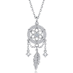 【Free Shipping】S925 Sterling Silver "Dreamcatcher" Crystal Necklace