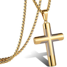 Load image into Gallery viewer, Men&#39;s Simple Stainless Steel Double Color Cross Necklace