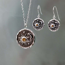 Load image into Gallery viewer, Retro Sun And Moon Necklace Earrings