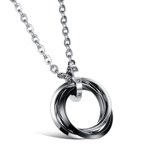 Three Circle Men's Stainless Steel Necklace