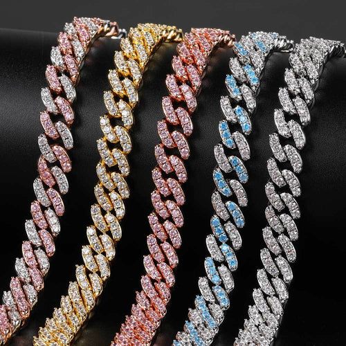 9MM Colorful Zircon Cuban Chain