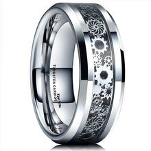 Load image into Gallery viewer, Men’s 8mm Tungsten Carbide Gearwheel Ring