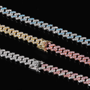 9MM Colorful Zircon Cuban Chain