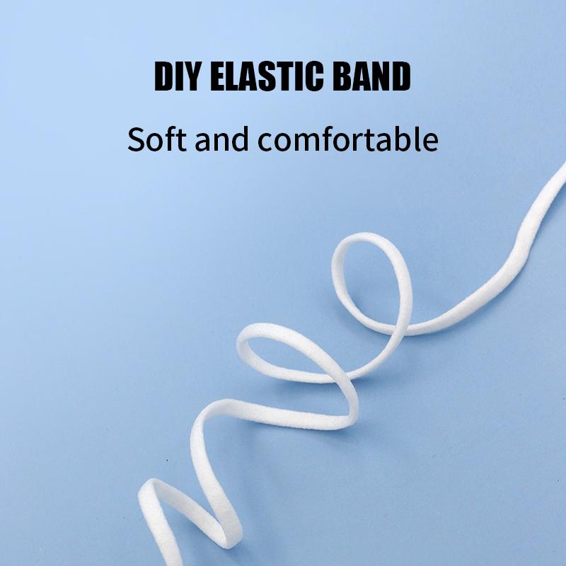 1/6 Inch(4mm)Diy Flat Braided Elastic Cord (50 yards)