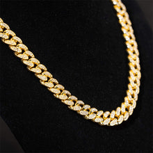 Load image into Gallery viewer, 15MM Rhinestone Cuban Chain Necklace