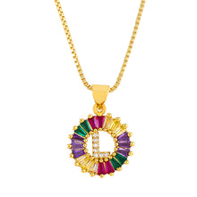 Load image into Gallery viewer, THE BEST GIFT - RAINBOW INITIAL LETTERS PENDANT NECKLACE