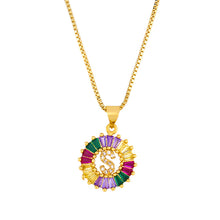 Load image into Gallery viewer, THE BEST GIFT - RAINBOW INITIAL LETTERS PENDANT NECKLACE