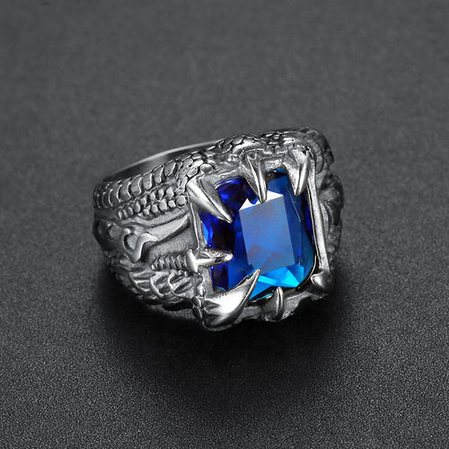 Men's Vintage Crystal Dragon Claw Ring