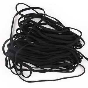 (50 yards) 5mm Black Flat Elastic Mask Strap String