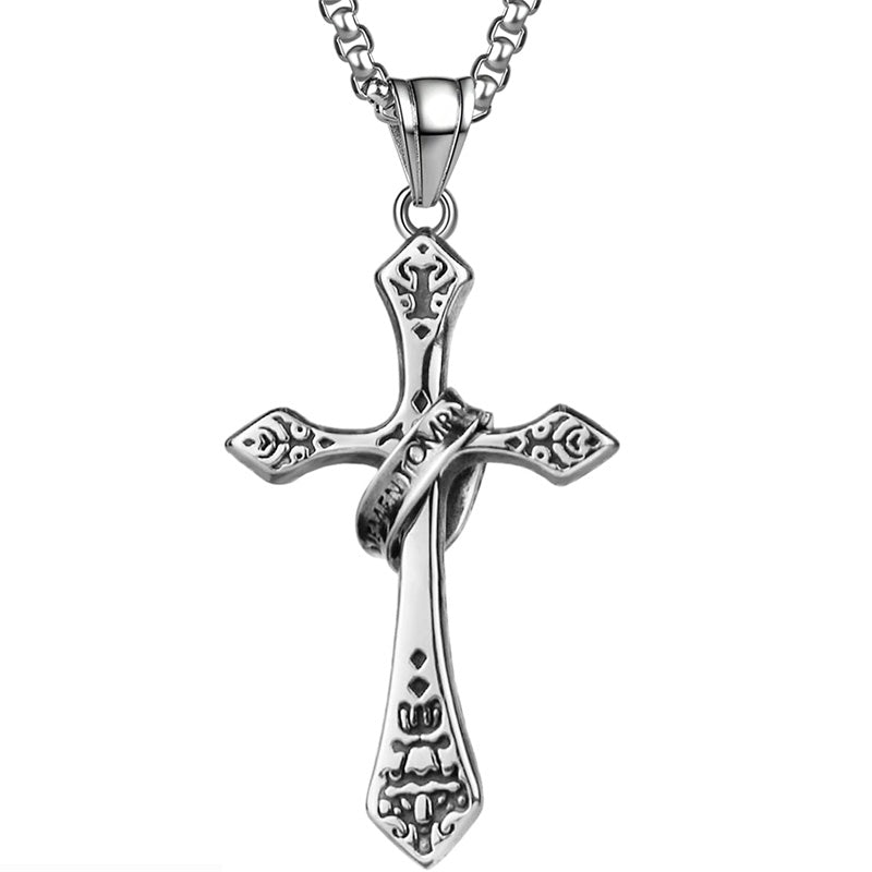 Retro Cross Pendant Necklace for Men