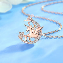 Load image into Gallery viewer, Star And Moon Unicorn Necklace