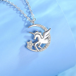 Star And Moon Unicorn Necklace