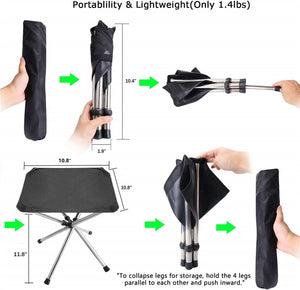 Outdoor Portable Telescopic Stool Stainless Steel Folding Chair