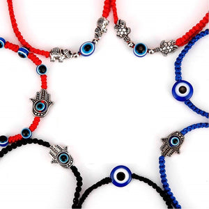 7 PCS Evil Eye Braided Adjustable Bracelet